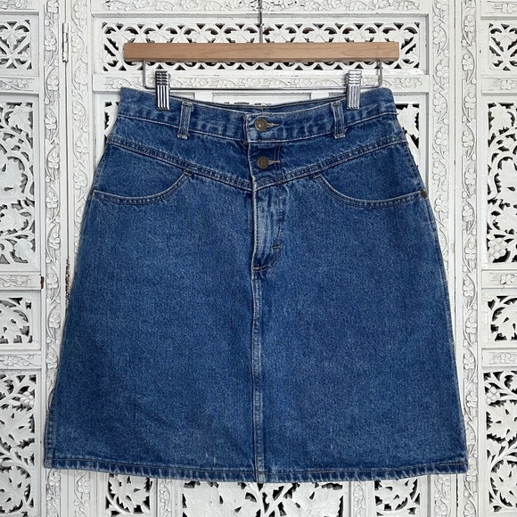 Vintage Zena Medium Wash Western Style Denim Skirt Size 6 - Picture 1 of 7